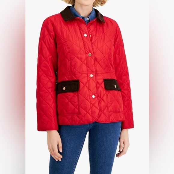 Jackets & Blazers - Charter CIub Quilted Corduroy Trim Jacket Red Polish. Size XL. NWT
